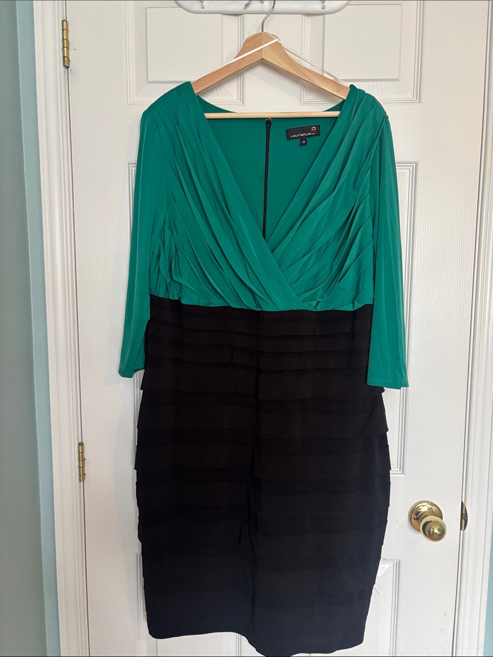 Laura Plus tiered colour block dress